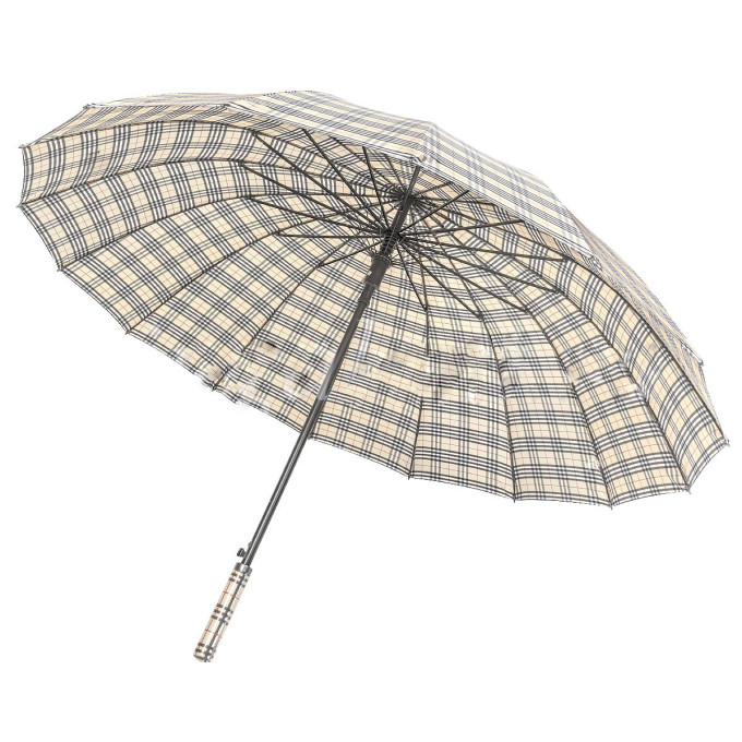 Зонт-трость Almas 437, 16 спицы, ручка прямая кожа Зонт-трость Almas 437, 16 спицы, ручка прямая кожа