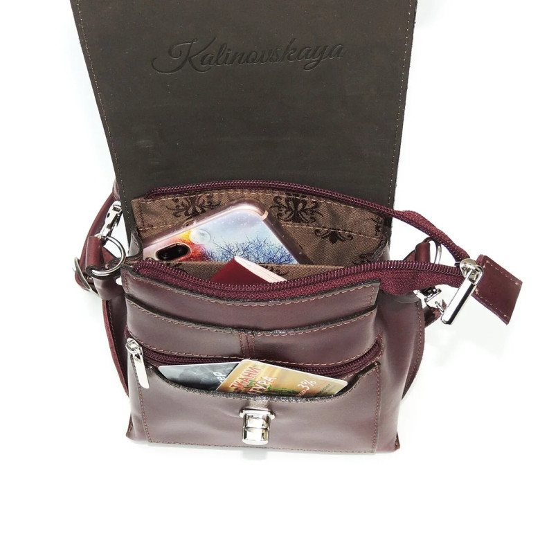 Сумка женская Natalia Kalinovskaya 76п.681 Джун бордо гладкая