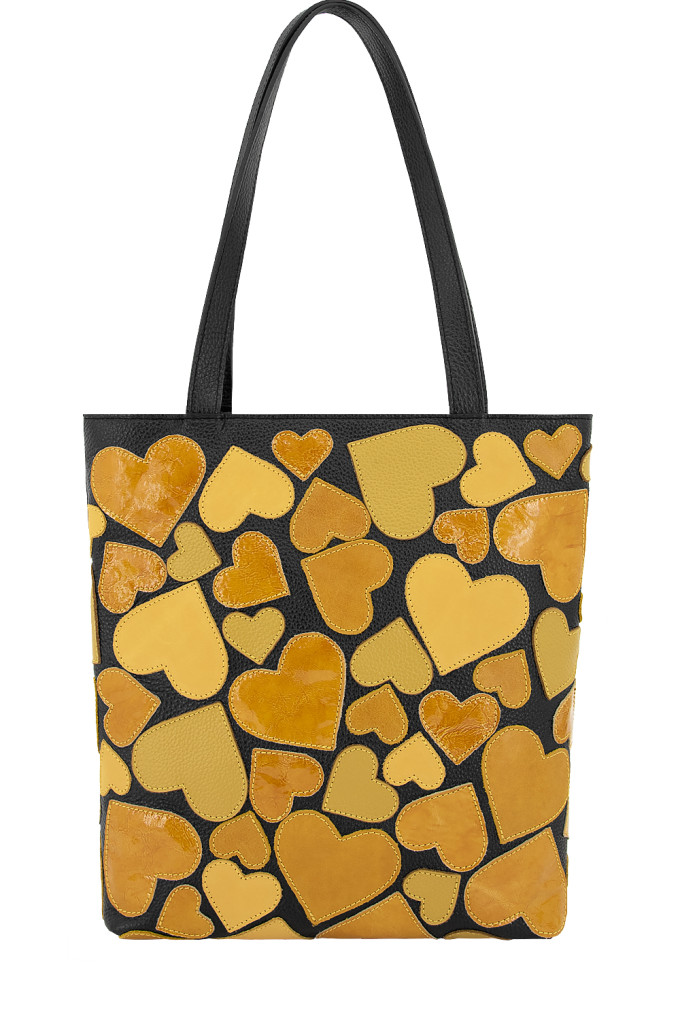 Сумка женская Protege, ДС-517-285 "Сердечки №1" чёрно-жёлтый флотер Сумка женская Protege, ДС-517-285 "Сердечки №1" чёрно-жёлтый флотер