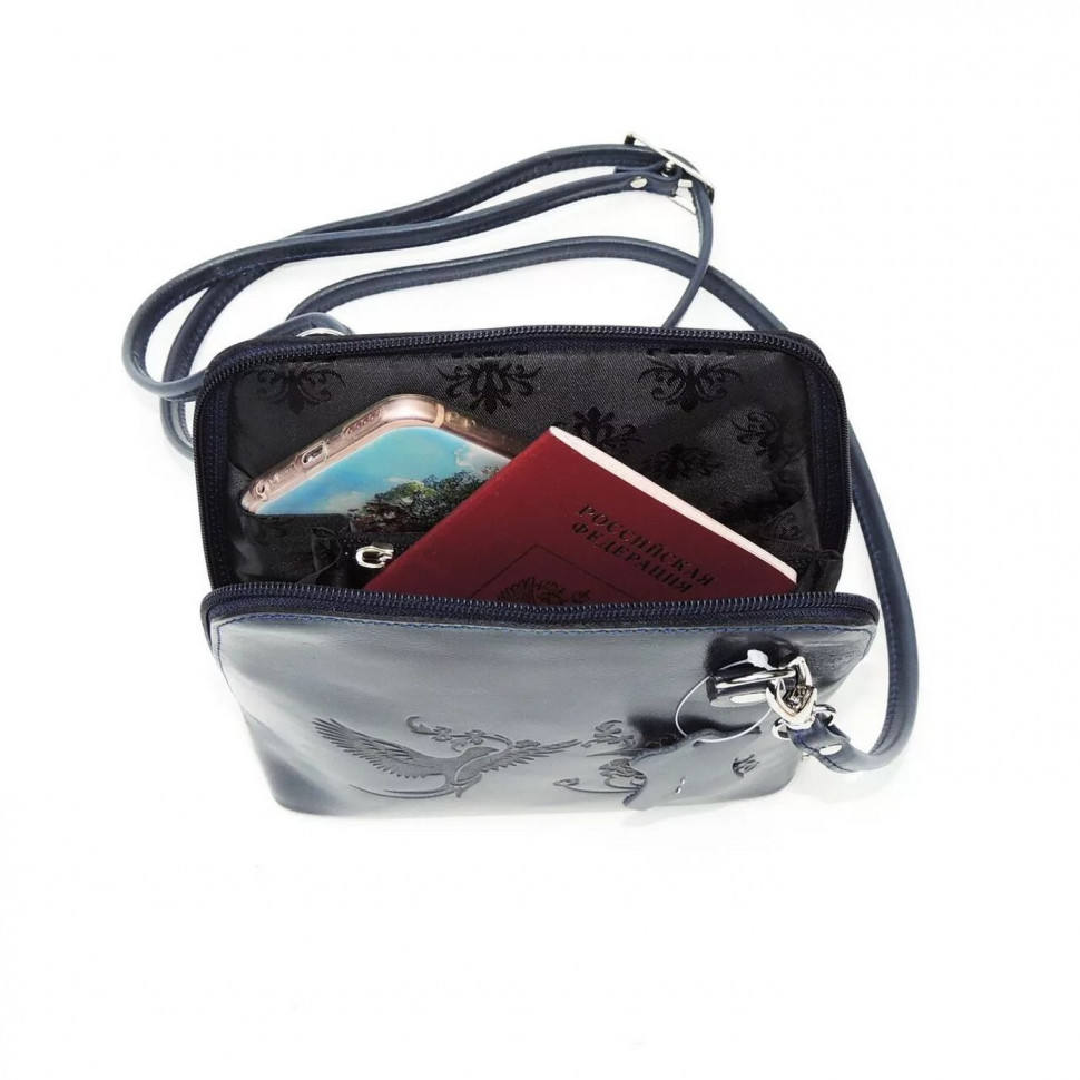 Женская кожаная сумка Natalia Kalinovskaya С83п "Уна" синяя