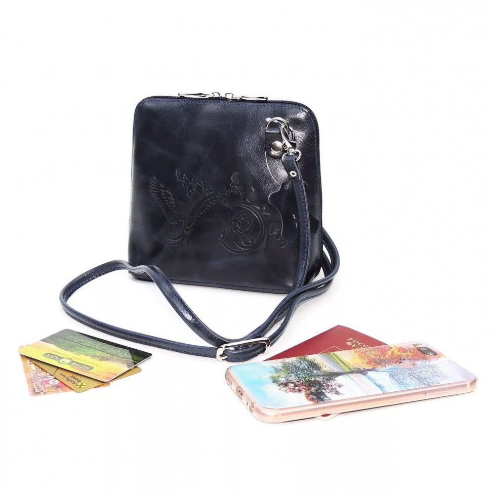 Женская кожаная сумка Natalia Kalinovskaya С83п "Уна" синяя