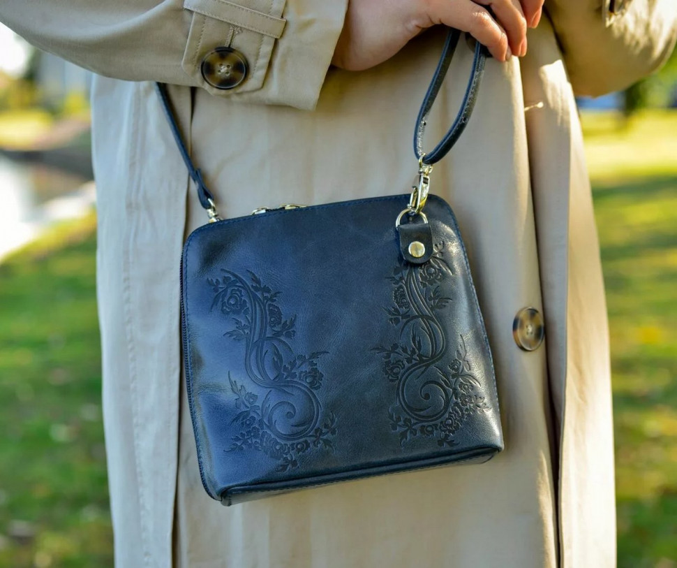 Женская кожаная сумка Natalia Kalinovskaya С83п "Уна" синяя