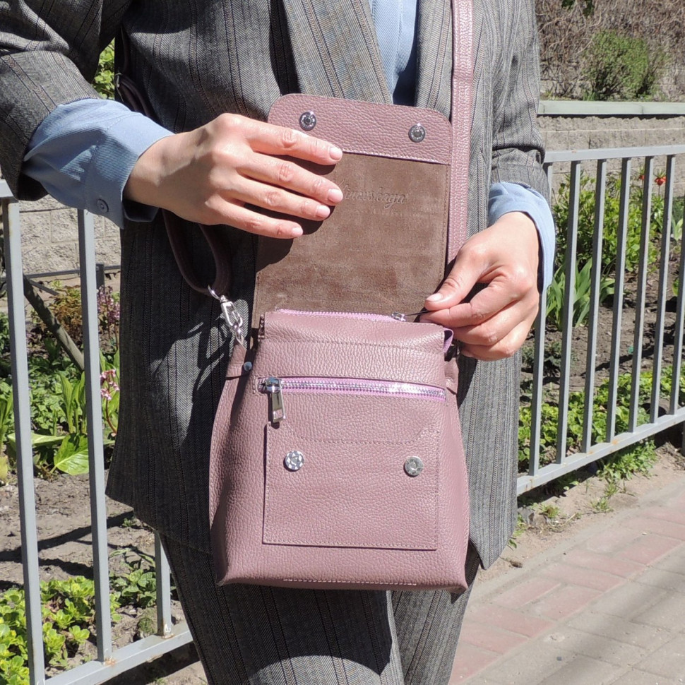 Женская кожаная сумка Natalia Kalinovskaya С86т "Рози" розовая