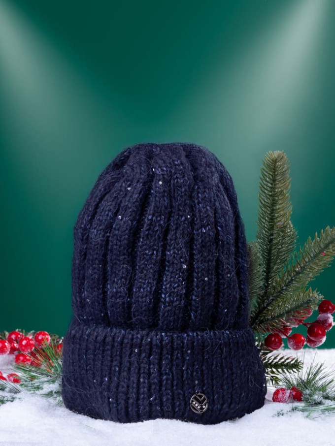 Шапка женская 12838/2 MARHATTER т.синяя (56-58)