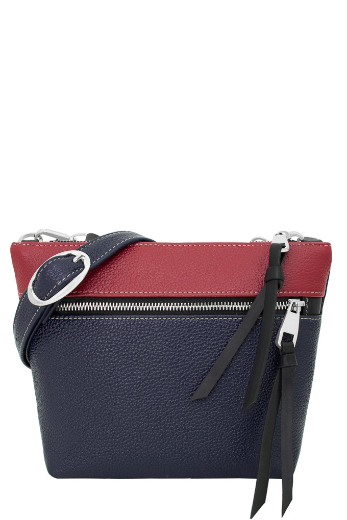 Сумка женская Protege, Ц-446 красная/синяя/чёрная флотер+гладкая