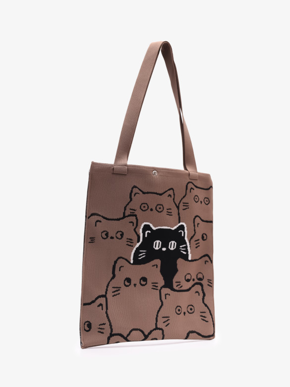 Сумка-шопер Baggins Cat коричневая Сумка-шопер Baggins Cat коричневая