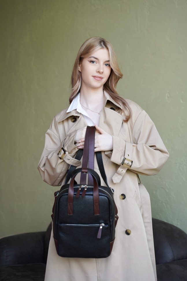 Рюкзак Protege Ц-564/2.64 черный флотер/коричневый пулл