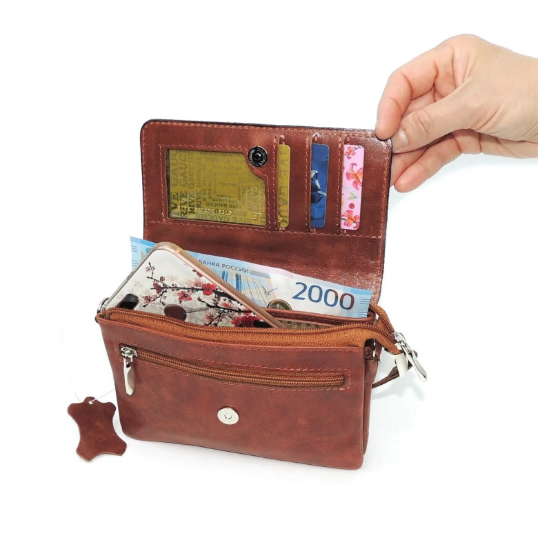 Женская сумочка кошелёк Natalia Kalinovskaya С53т.601 рыжая