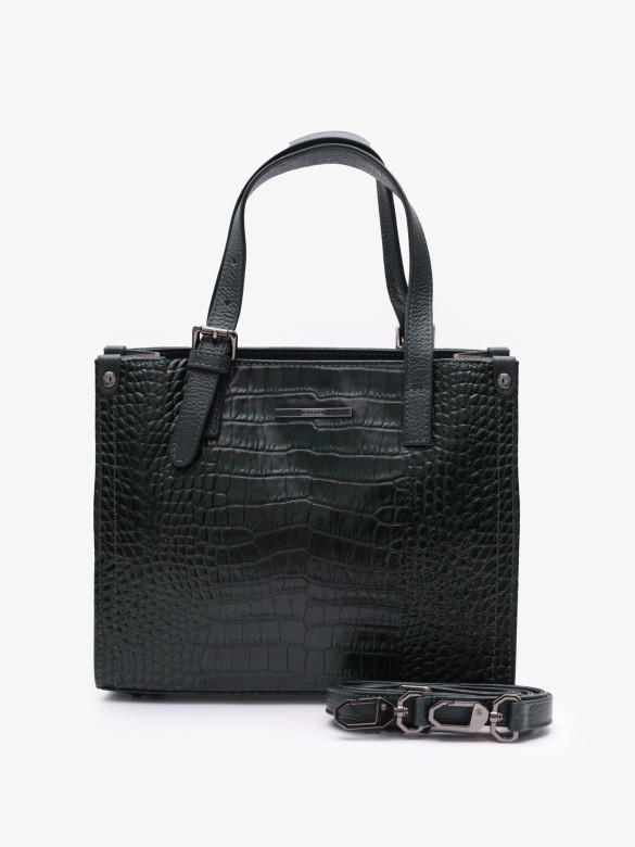 Сумка женская Karya 2402 зелёный крокодил