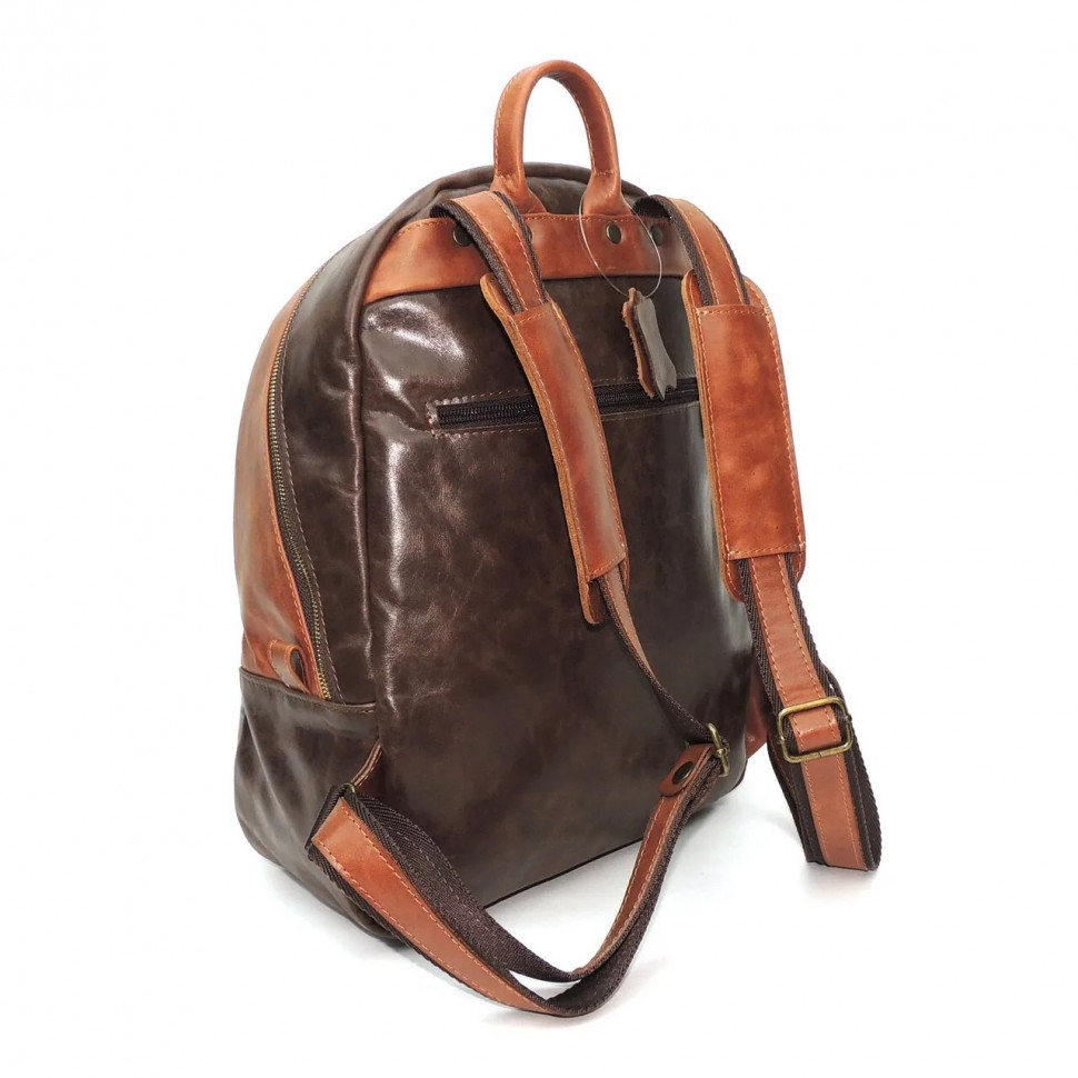 Рюкзак женский Natalia Kalinovskaya Р-43.602-1 «Леона» коричневый/рыжий гладкий