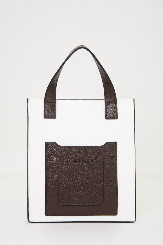 Сумка женская Protege, Ц-493 белый/коричневый флотер 