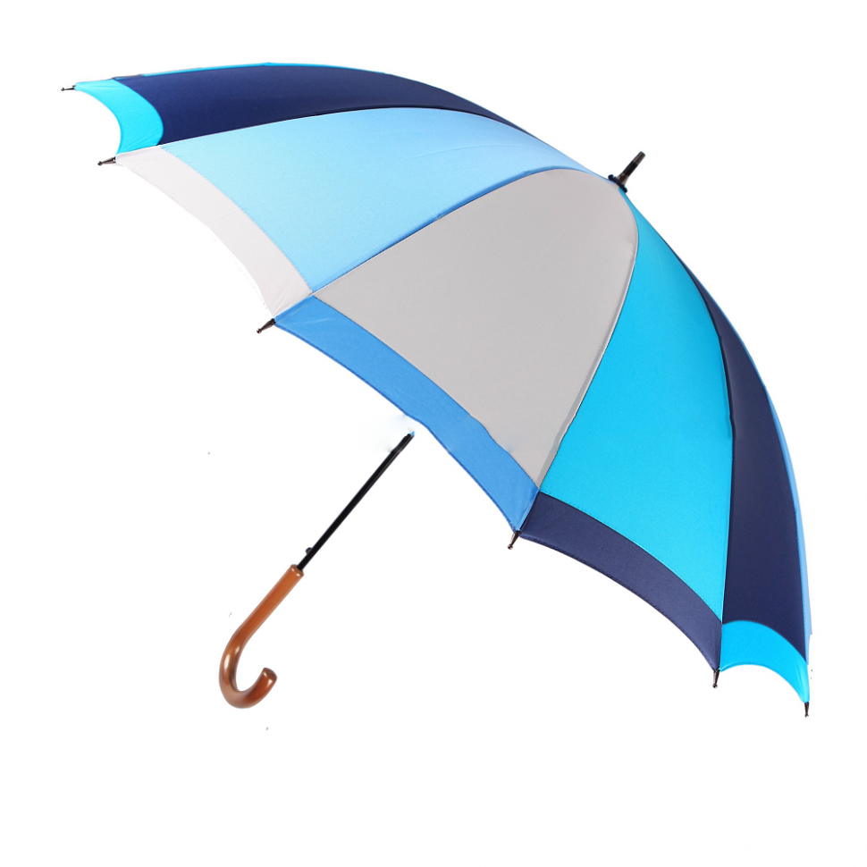 Зонт-трость женский Три Слона 2162 полуавтомат голубой