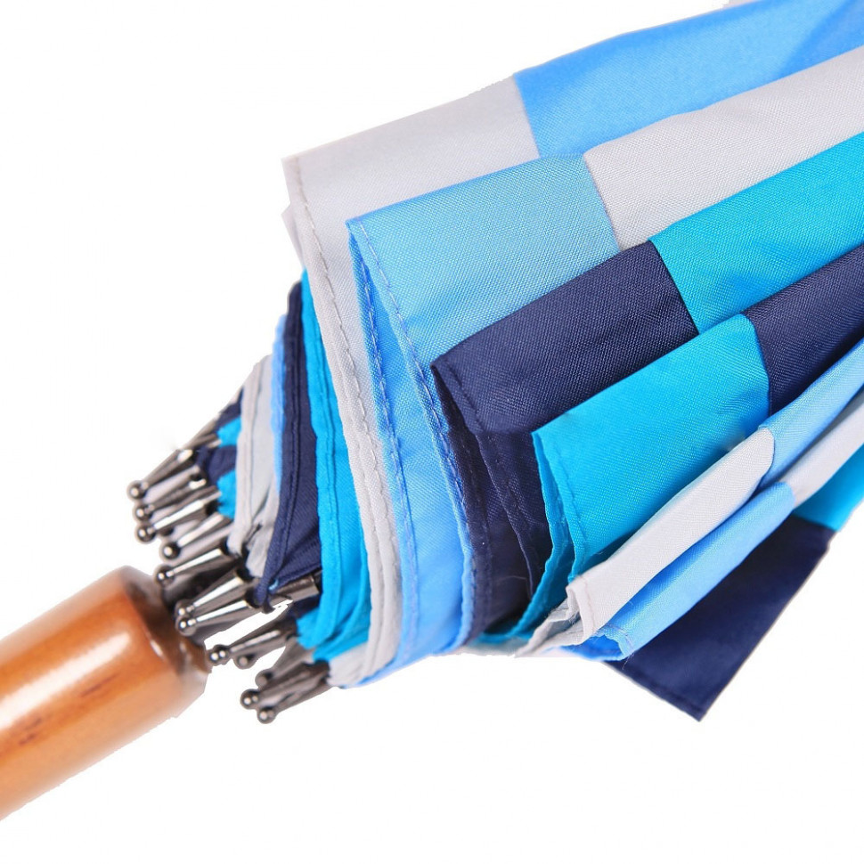 Зонт-трость женский Три Слона 2162 полуавтомат голубой