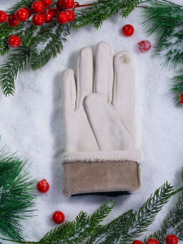 Перчатки женские Юйлин 7728 кремовые