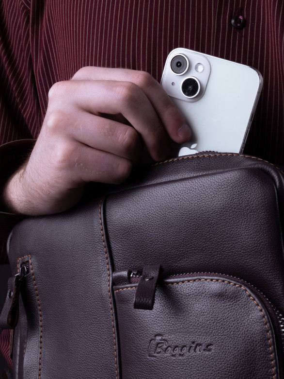 Сумка мужская Baggins 1069 коричневая наппа Сумка мужская Baggins 1069 коричневая наппа