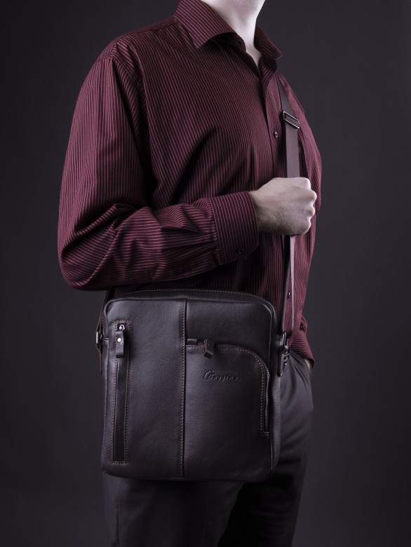 Сумка мужская Baggins 1069 коричневая наппа Сумка мужская Baggins 1069 коричневая наппа