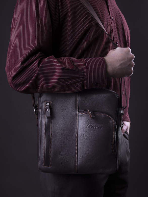 Сумка мужская Baggins 1069 коричневая наппа Сумка мужская Baggins 1069 коричневая наппа