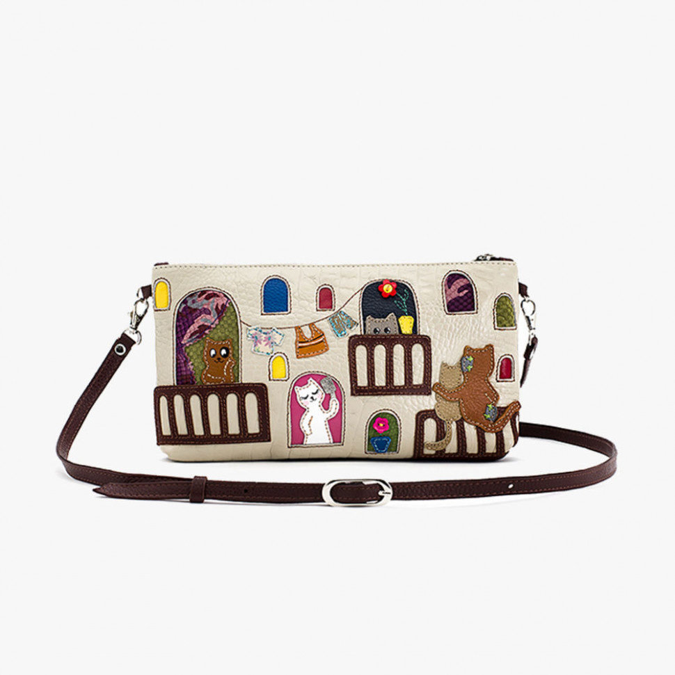 Кожаный клатч Protege, 251-81 "Кот №48" мокко