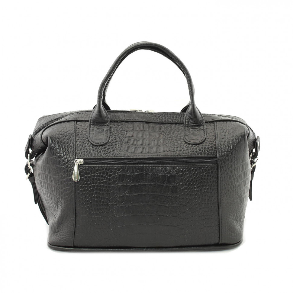 Сумка-саквояж Protege, ДС-195-156 Техно чёрная/бордо рептилия