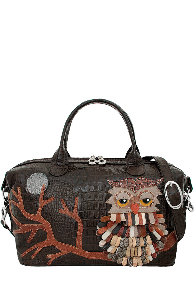 Сумка-саквояж Protege, ДС-195-93 Сова тёмно-коричневая рептилия Сумка-саквояж Protege, ДС-195-93 Сова тёмно-коричневая рептилия