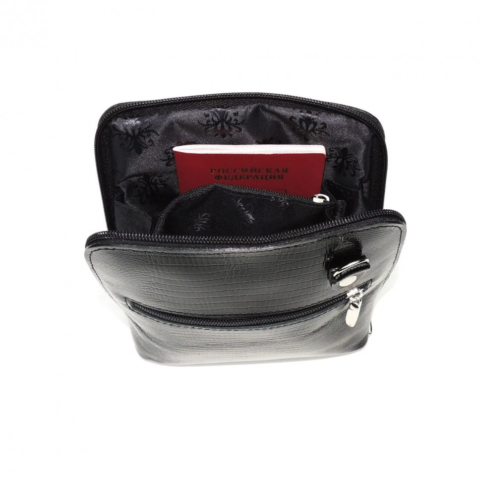 Сумка женская Natalia Kalinovskaya С 83р.911 «Бенте» чёрная рептилия