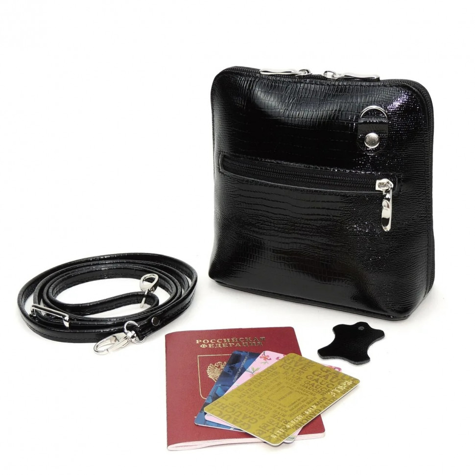 Сумка женская Natalia Kalinovskaya С 83р.911 «Бенте» чёрная рептилия