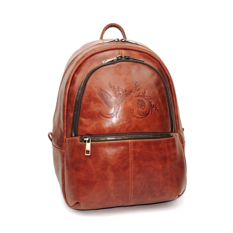 Рюкзак женский Natalia Kalinovskaya, Р43-602 «Като» рыжий/коричневый
