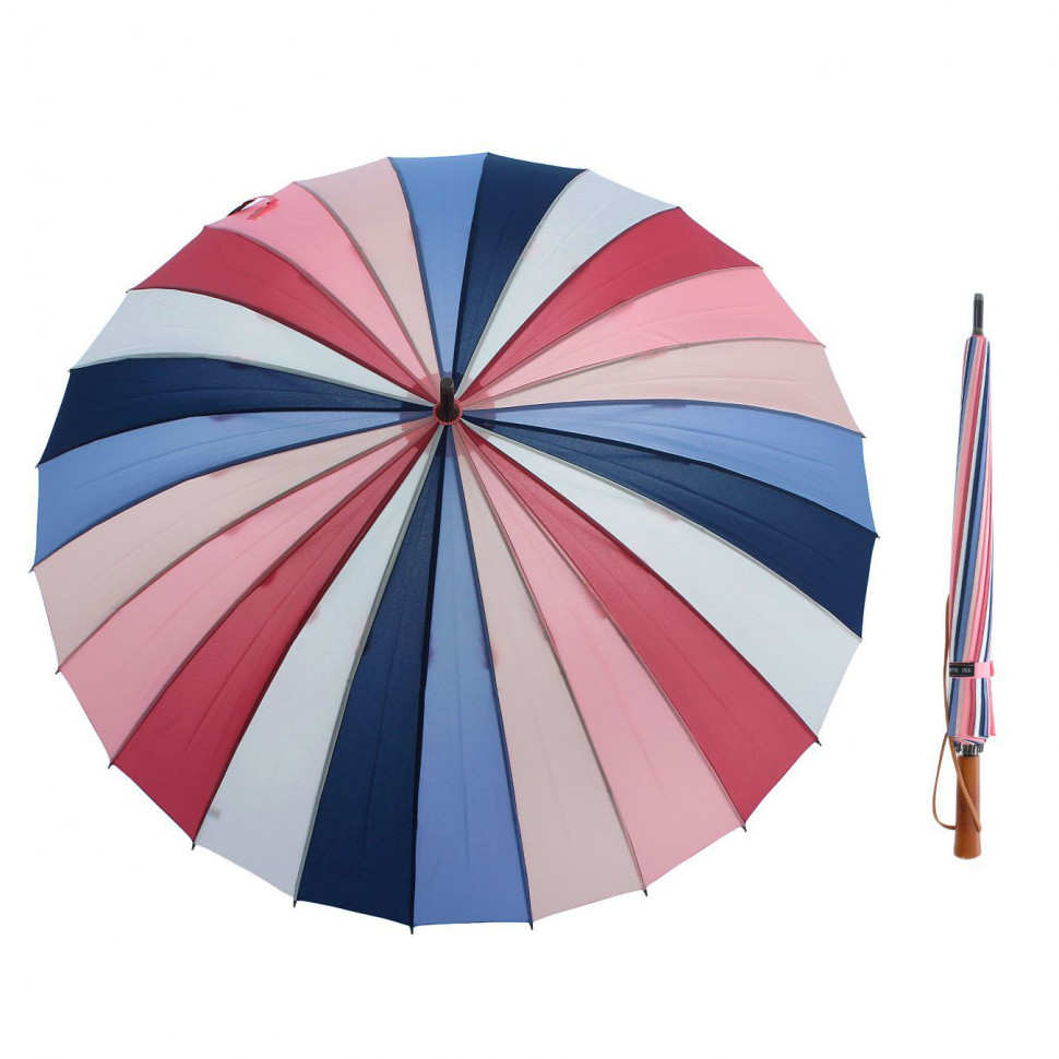 Зонт-трость Три Слона 2400 розовый механика, 24 спицы