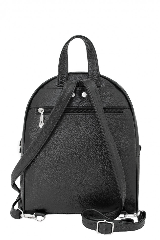 Кожаный рюкзак Protege, 348-181 "Техно" чёрный+бордо флотер