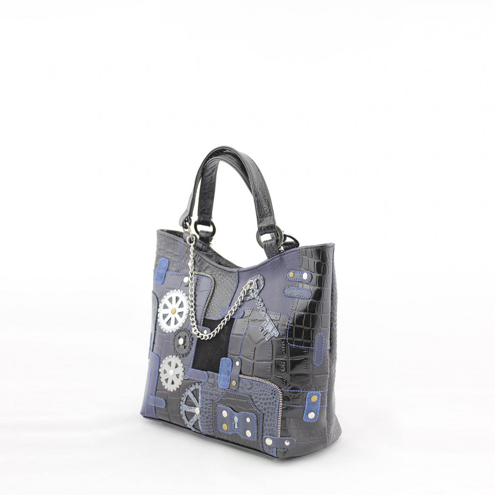 Сумка женская Protege, ДС-189-125, "Техно" черно-синяя