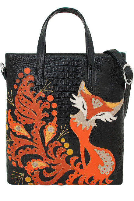 Сумка женская Protege, ДС-220-176 Лиса №2 чёрная рептилия кайман Сумка женская Protege, ДС-220-176 Лиса №2 чёрная рептилия кайман