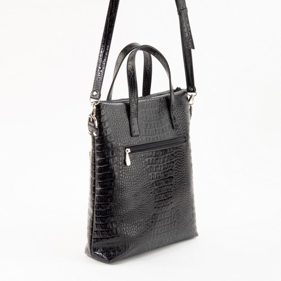 Сумка женская Protege, ДС-220-176 Лиса №2 чёрная рептилия кайман