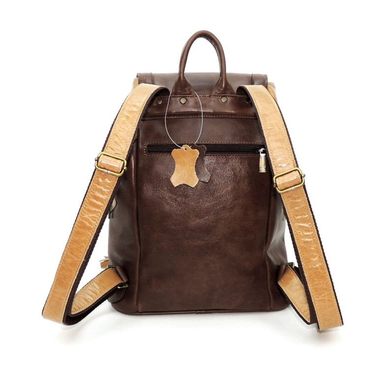 Рюкзак женский Natalia Kalinovskaya, "Ксантия" бежевый/коричневый