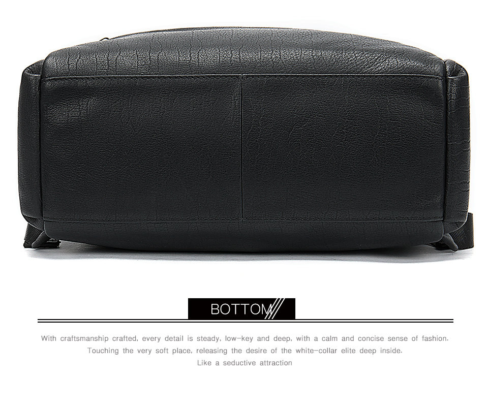 Большой мужской рюкзак из натуральной кожи 8723 чёрный