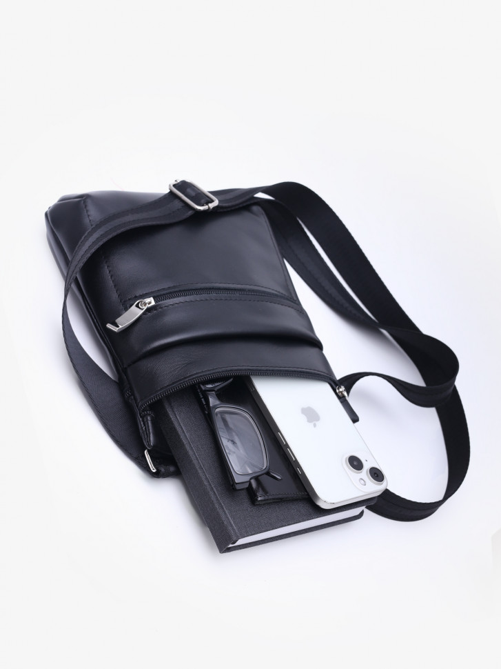 Сумка мужская Protege Ц-297.8 черная гладкая