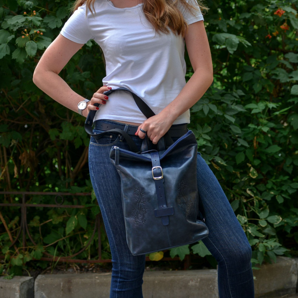 Сумка-рюкзак Natalia Kalinovskaya, "Карла" синяя