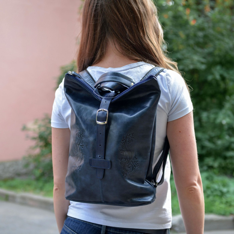 Сумка-рюкзак Natalia Kalinovskaya, "Карла" синяя