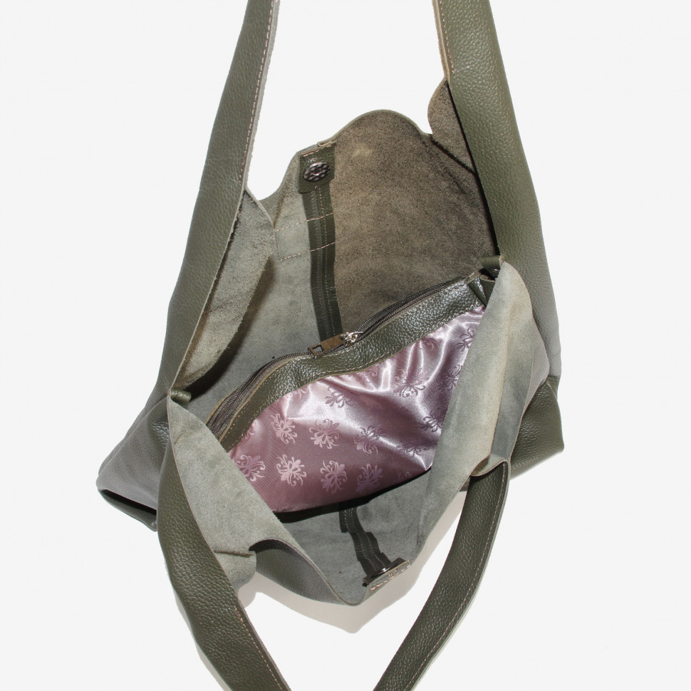 Сумка-шопер из кожи Maxsimo Tarnavsky 2001 зелёная