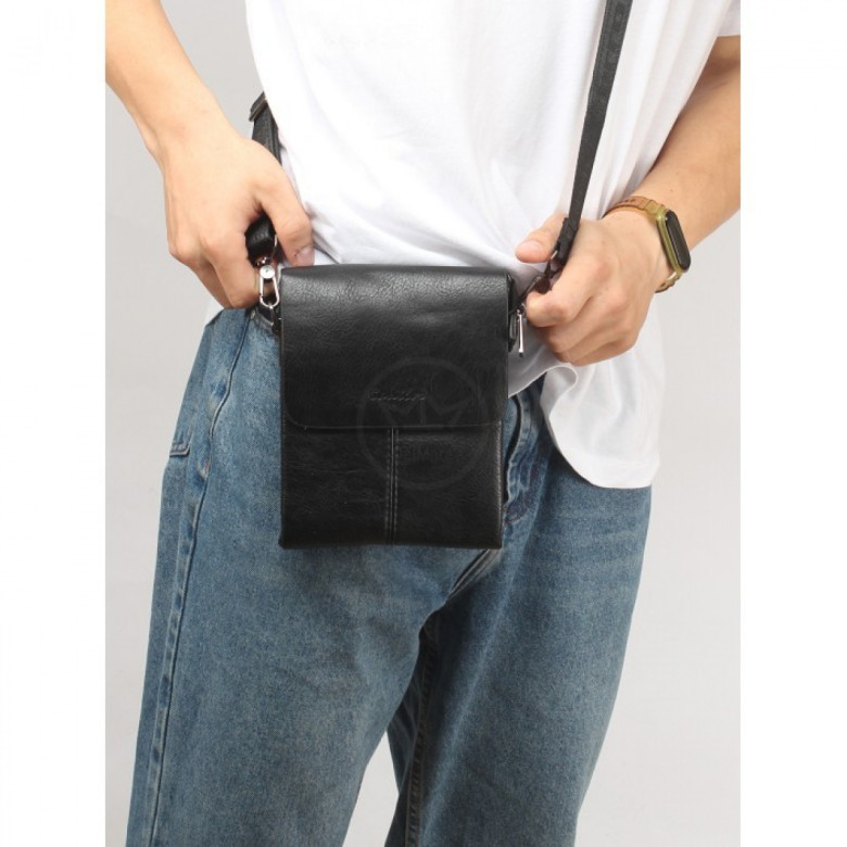 Мужская сумка-планшет из экокожи Cantlor Y03-1 чёрная Мужская сумка-планшет из экокожи Cantlor Y03-1 чёрная