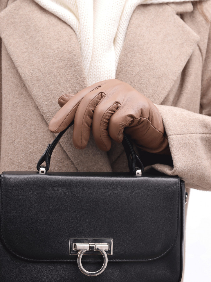 Перчатки (3.2)20026 темно-бежевые