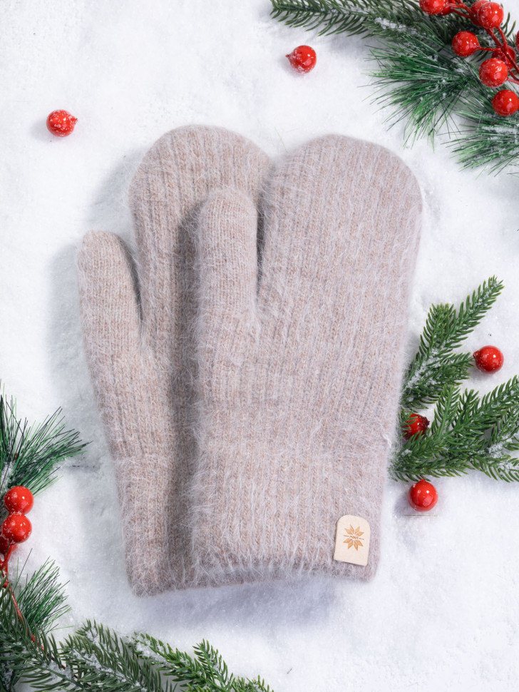 Варежки женские Корона 6559 бежевые