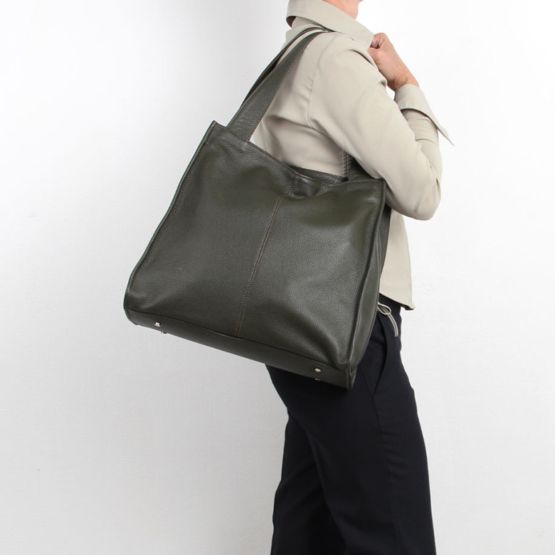 Сумка-шопер из кожи Maxsimo Tarnavsky 2004 коричневая