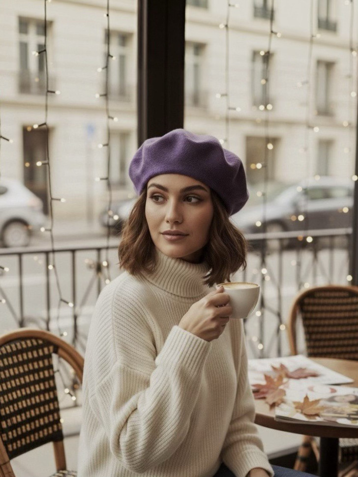 Берет женский Stigler, ягодный джем