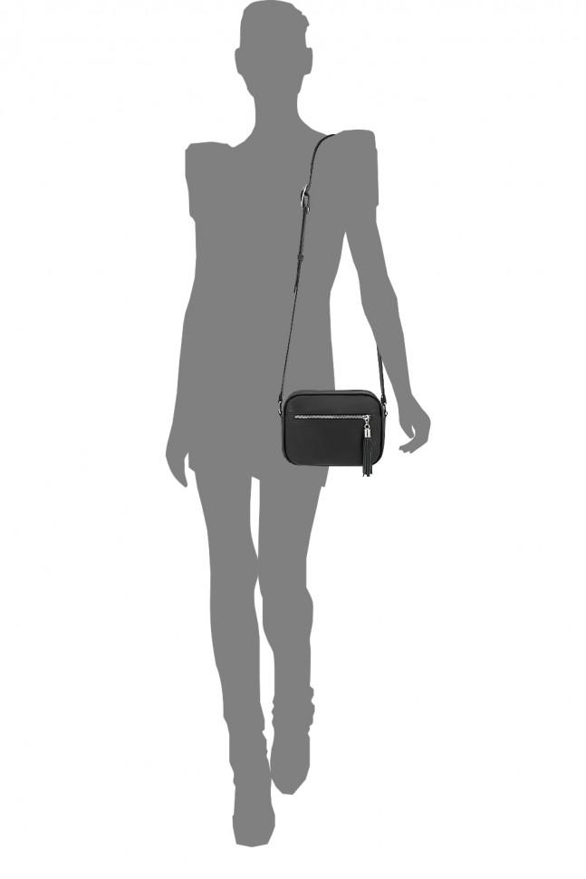 Сумка Protege Ц-340/1 черный/красный флотер+гладкая