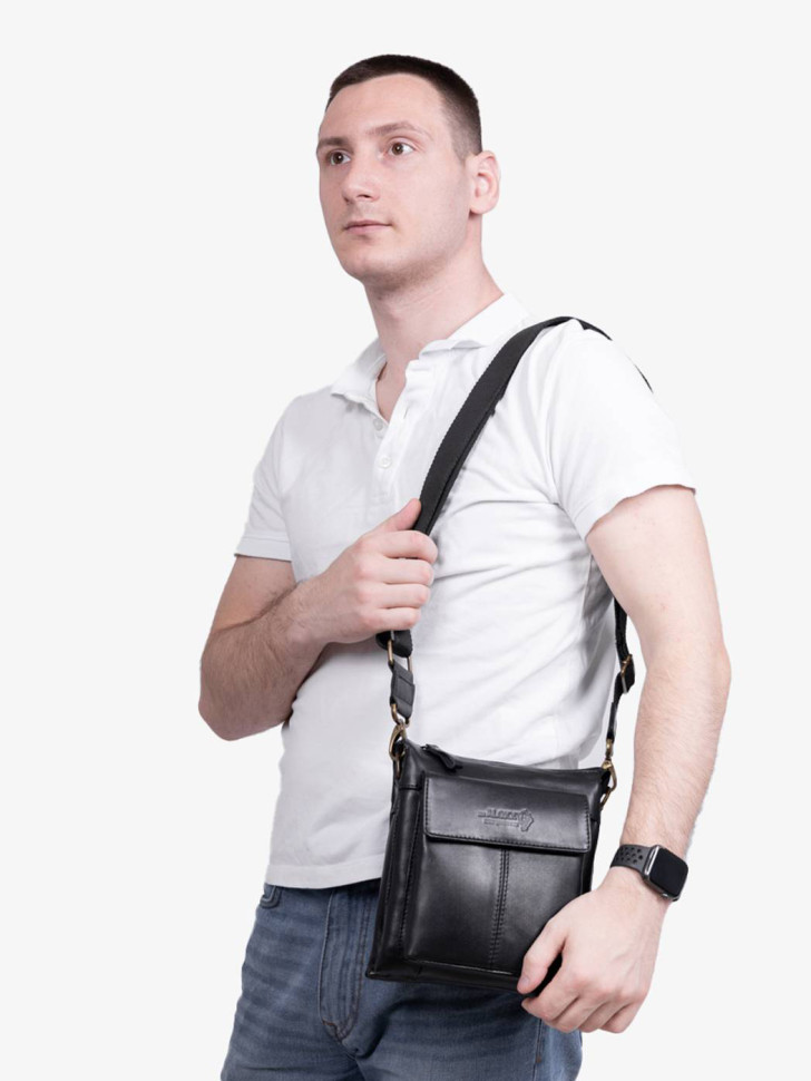 Сумка мужская zн ALEXX ALG0108 черная наппа