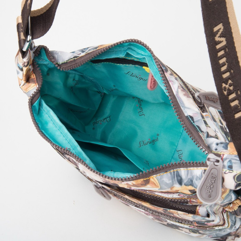 Сумка женская Minigirl S3016 коты коричневая Сумка женская Minigirl S3016 коты коричневая