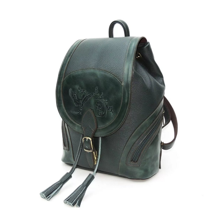 Рюкзак кожаный зелёный Natalia Kalinovskaya «Жанна» Рюкзак кожаный зелёный Natalia Kalinovskaya «Жанна»