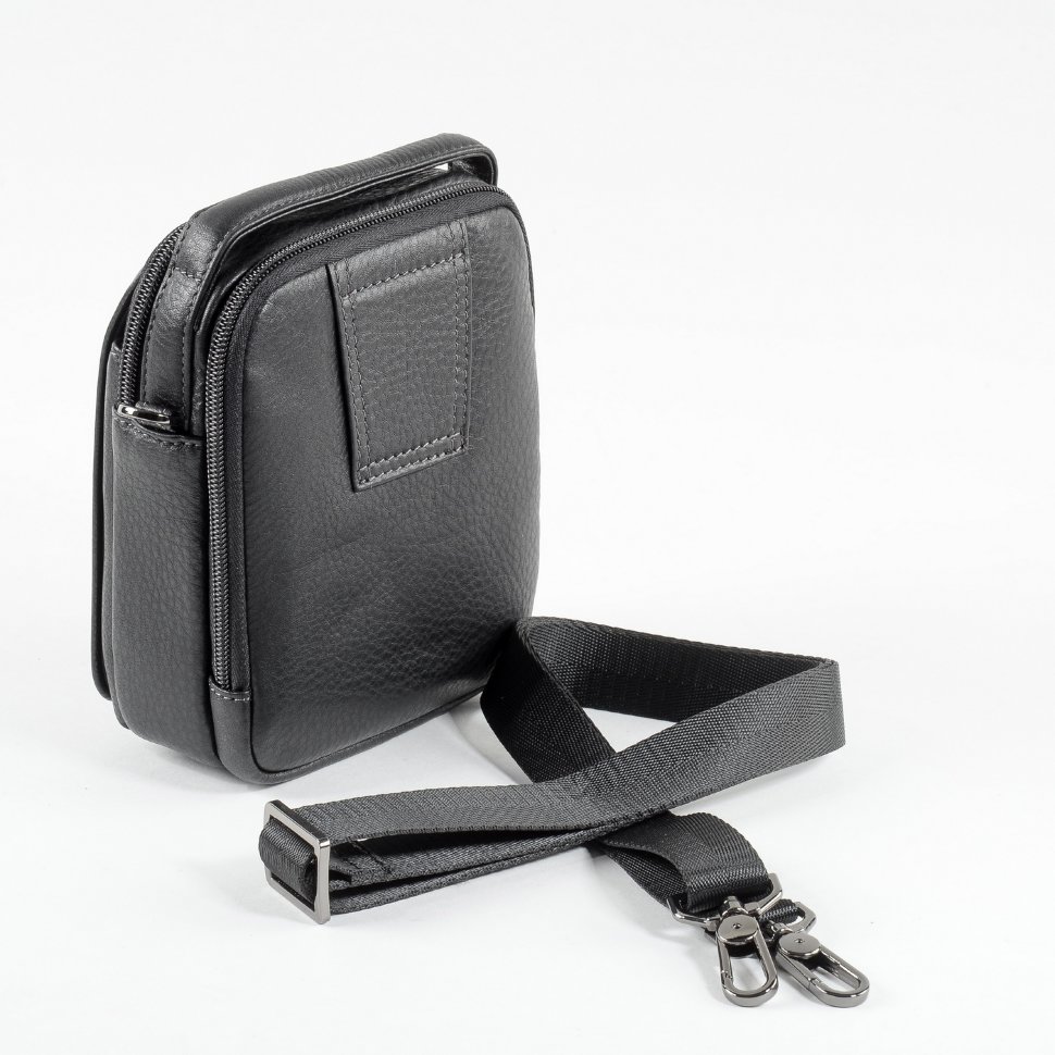 Сумка мужская из натуральной кожи HT 407-21 чёрная