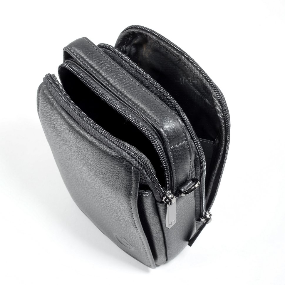 Сумка мужская из натуральной кожи HT 407-21 чёрная