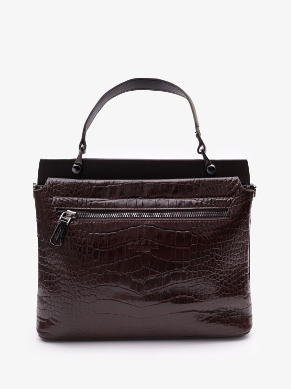 Сумка женская Karya 2427 тёмно-коричневый крокодил Сумка женская Karya 2427 тёмно-коричневый крокодил